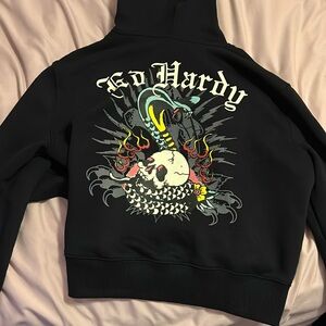 Women’s Ed Hardy zip up sweater large in great condition